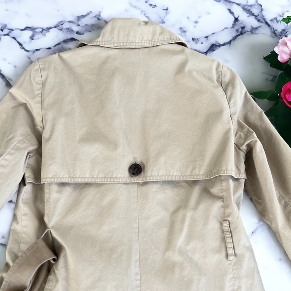 Banana Republic Classic Cotton Twill Trench Coat Size XS in Stinson Sand - Picture 12 of 14
